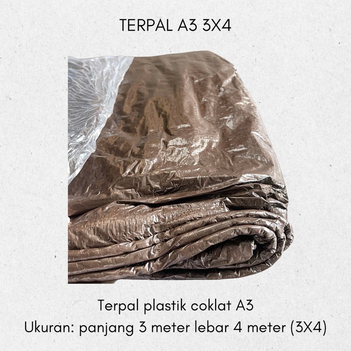 Terpal Plastik Coklat A3 (3X4) / Terpal Coklat 3x4 Cap Gajah