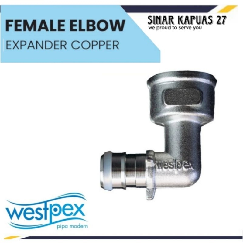Westpex Fitting Expander Copper Female Elbow Keni Drat Dalam