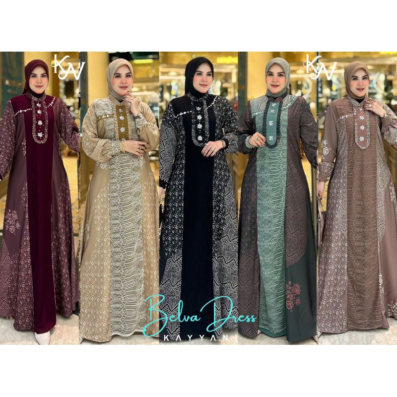BELVA Dress_Baju lebaran wanita keluaran terbaru_baju gamis wanita kekinian