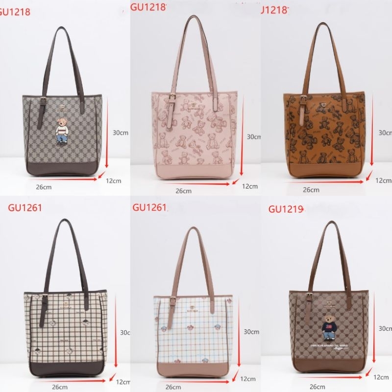 GUOO BEAR ORIGINAL GU1218 TOTE BAG WOMEN - TAS TOTE -TTWN/GUOO BEAR - TAS BANGKOK TERLARIS