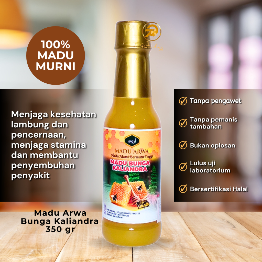 

Madu Murni Asli Madu Arwa Bunga Kaliandra 100% Alami Pure Natural Honey Minuman Kesehatan - 350 gr