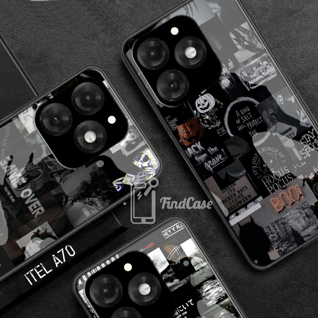 Softcase Glass Kaca ITEL A70 Terbaru 2024 [FC13] Case ITEL A70 - Casing  Handphone ITEL A70 - Pelind