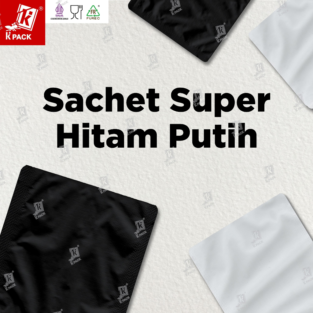 Sachet Super KPack (Hitam Putih) kemasan kopi alumunium foil