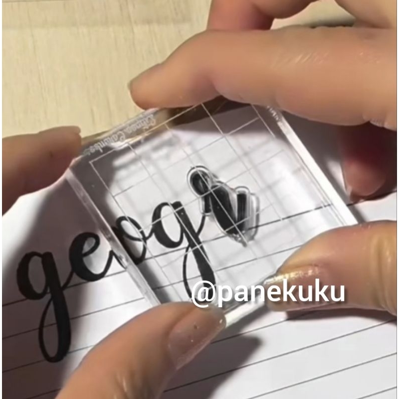 

ACRYLIC STAMP PAD Bantalan stempel akrilik, alat stampel bening transparan, alas tempel huruf gel silikon