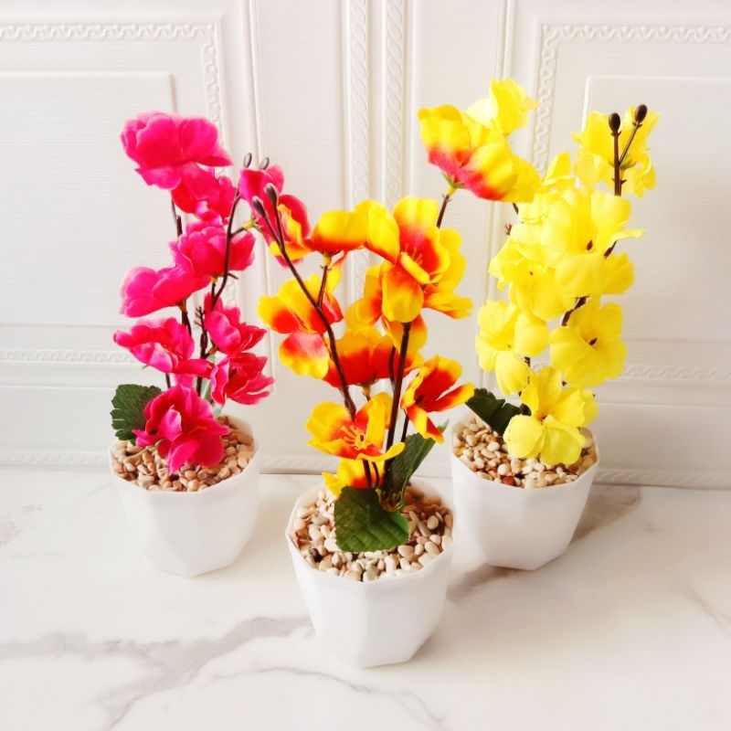 Bunga hias sakura dekorasi ruang tamu/bunga plastik/bunga hias artificial/bunga buatan/hiasan ruang 
