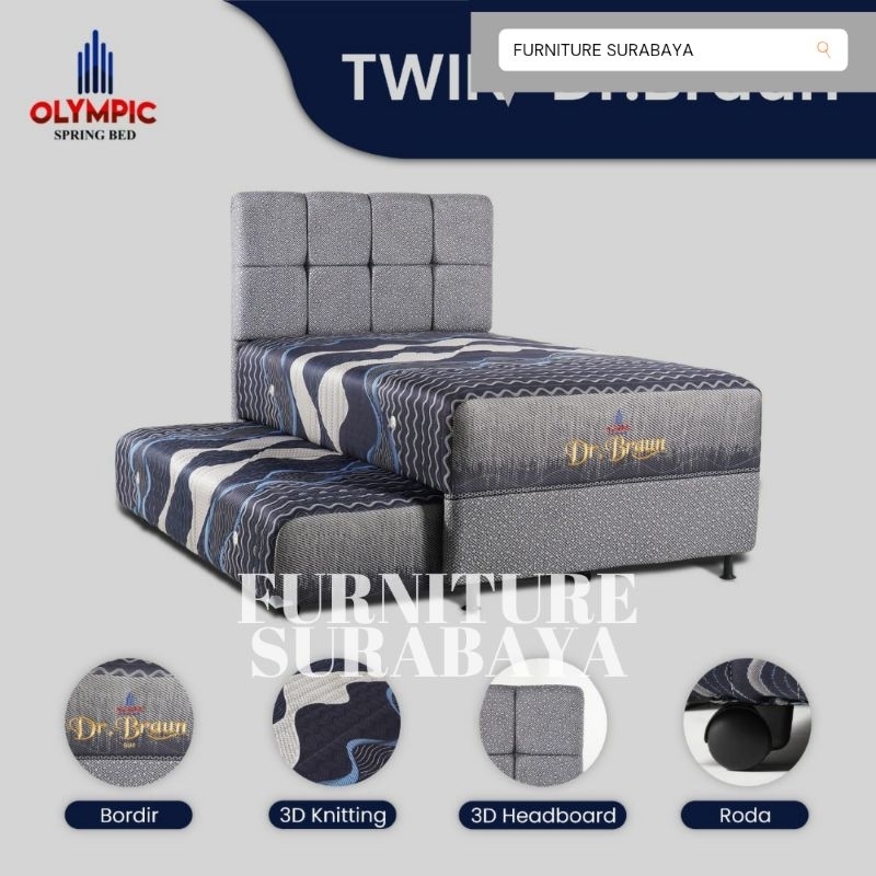 (PROMO) SPRING BED OLYMPIC 2IN1 SORONG TWIN DR BRAUN ANAK 120 x 200 CM springbed 120x200 120x200cm s