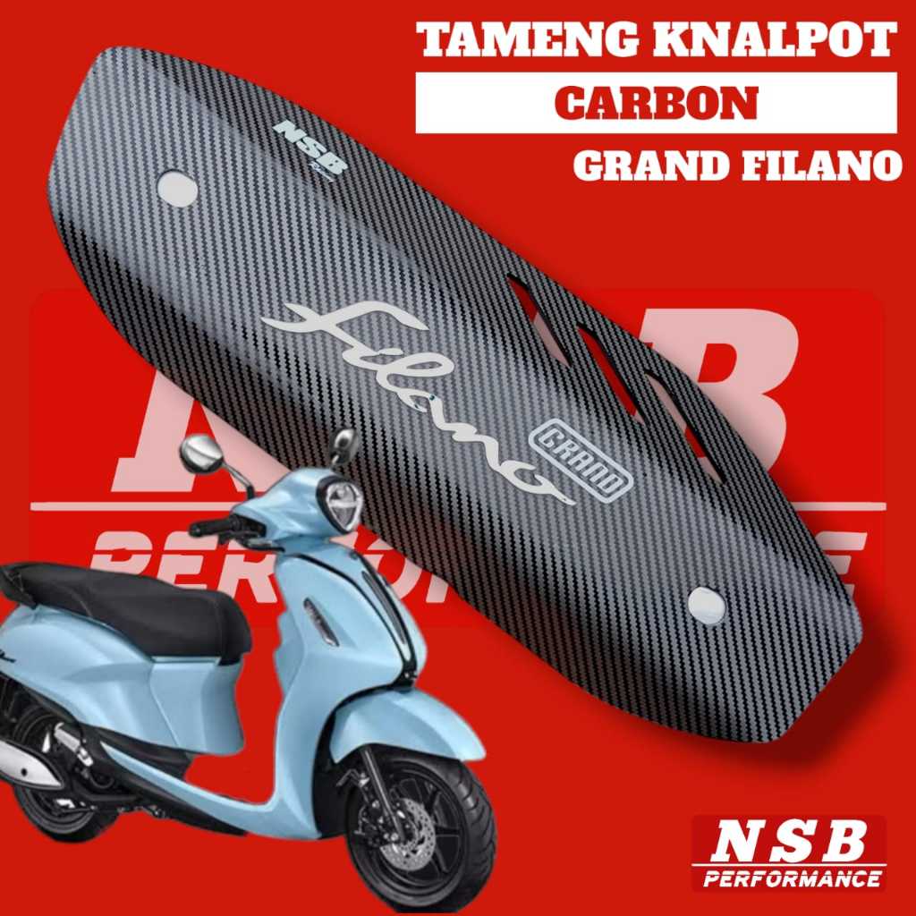 COVER TUTUP TAMENG KNALPOT GRAND FILANO CARBON NSB COVER KNALPOT VARIASI CARBON GRAND FILANO