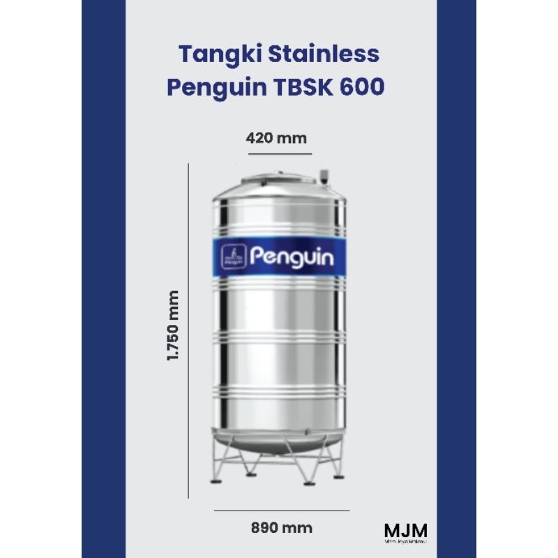 Tangki Air Stainless Penguin TBSK 600 1000 1500 Toren Air Penguin
