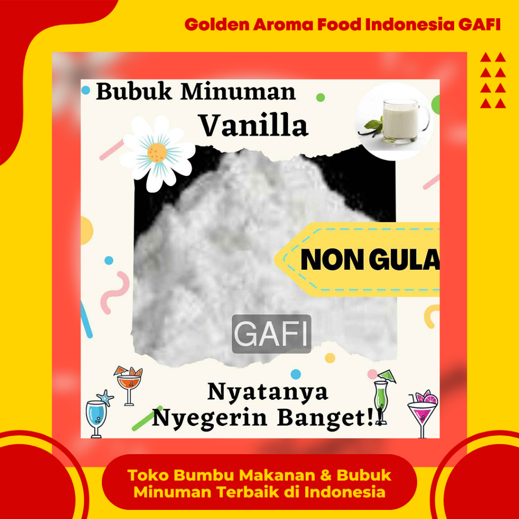 

GAFI Food Bubuk Minuman Vanila NON GULA 1 Kg Enak Murah Halal, Vanilla SUGAR FREE Drink Powder 1Kg