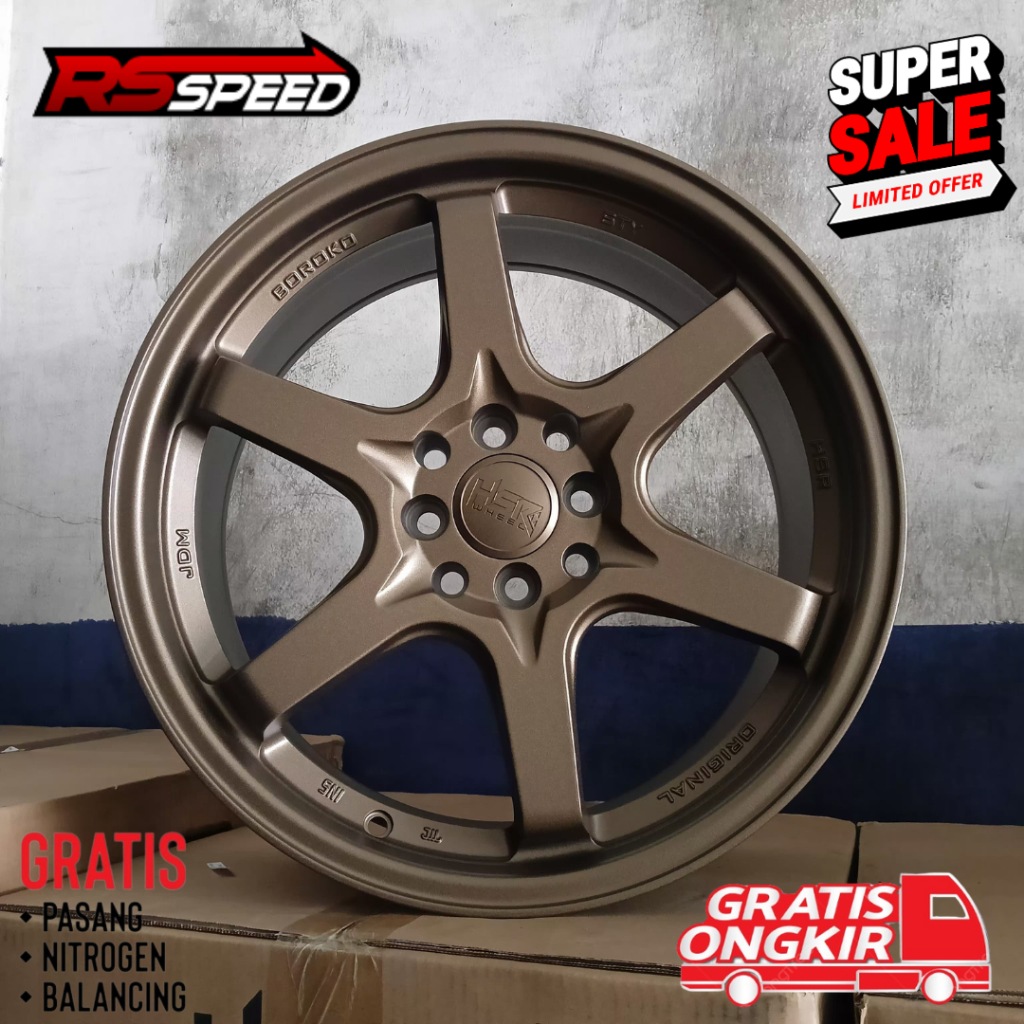 Velg Mobil Livina Sirion Ring 16 Pelek Racing Hsr STY Model Te37 Pcd 4x100-4x114,3 Velg Jdm R 16