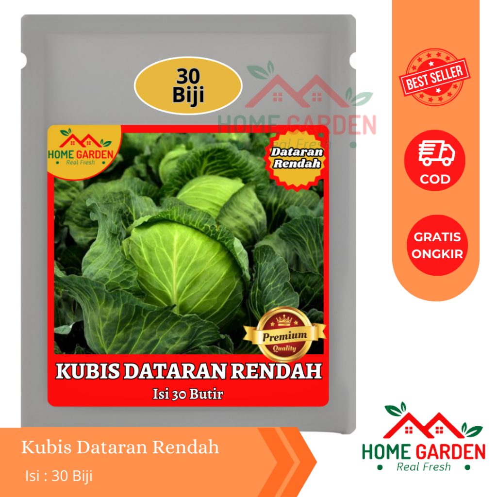 Benih Bibit Biji Kubis Kol Dataran Rendah 30 Butir Bibit Kol Kepala