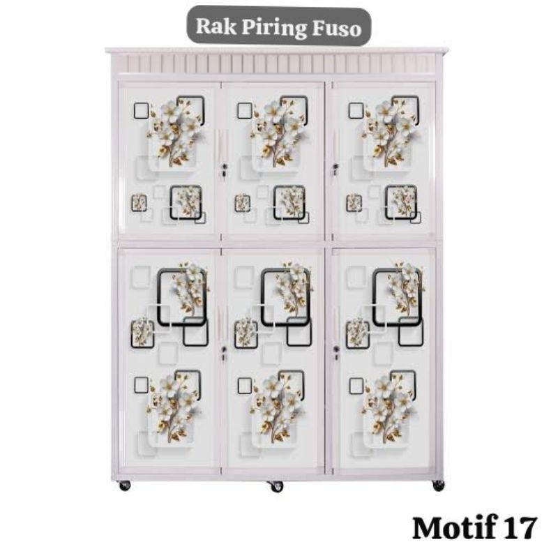 Rak Piring/Rak Gelas/Rak Piring Fuso 3 pintu /Rak piring minimalis