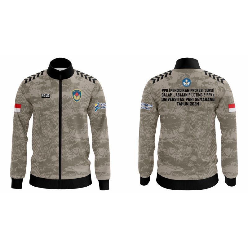 Jacket Sports Seragam PPG / PKG / Guru Outdoor. Jaket Olahraga Full Printing Free Custom Bagus Murah