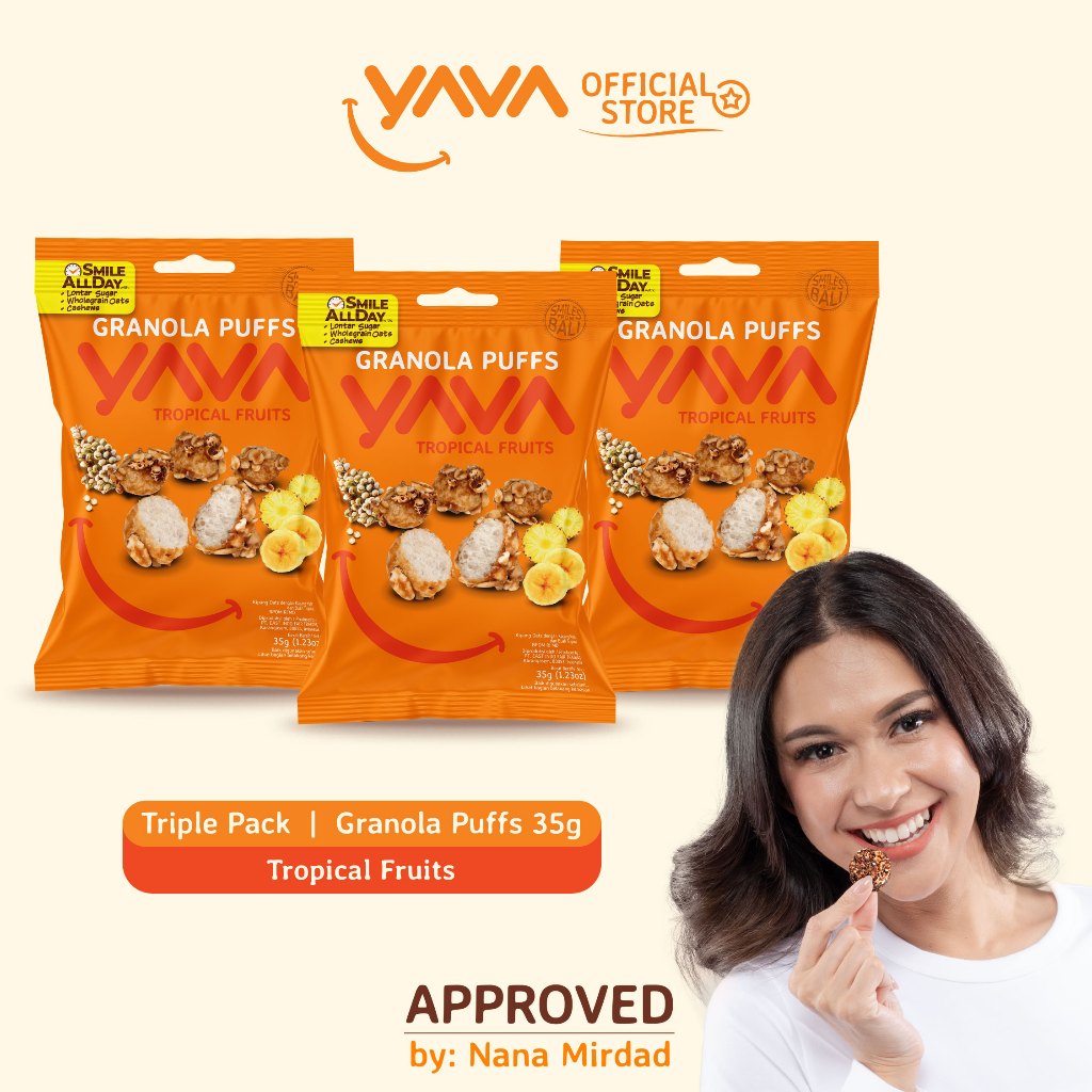 

YAVA Triple Pack Granola Puffs Tropical Fruits (3 x 35g)