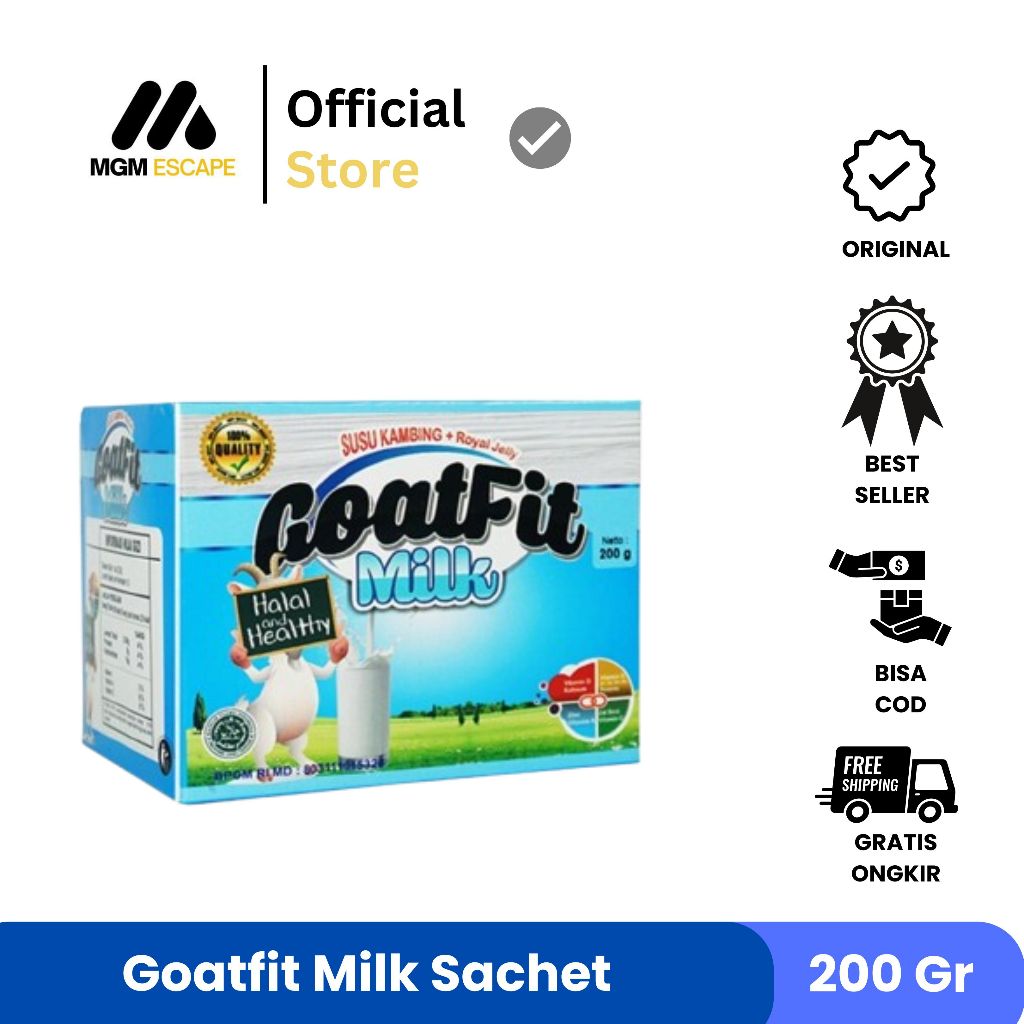 

Susu Kambing Etawa GOATFIT PUTIH SACHET Milk ORIGINAL 10 SACHET / Goat Fit