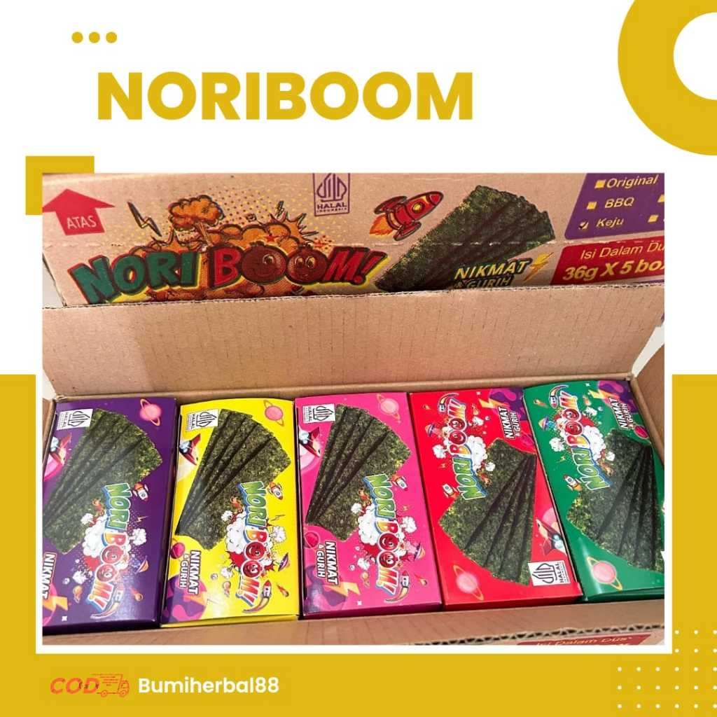 PAKET HEMAT NORI BOOM 5 RASA | 1 DUS 5 RASA | SNACK RUMPUT LAUT