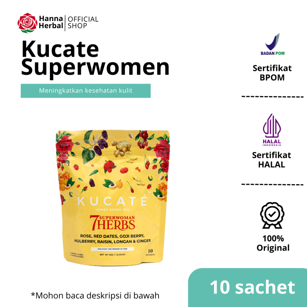 

Kucate Superwomen - Tea Kesehatan Dengan ekstak bunga ros meringankan masalah pencernaan 10 Sachet