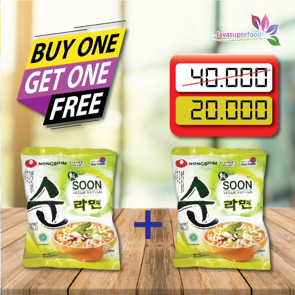 

(BUY 1 GET 1) Nongshim Soon Veggie Ramyun Noodle Soup 112 gr
