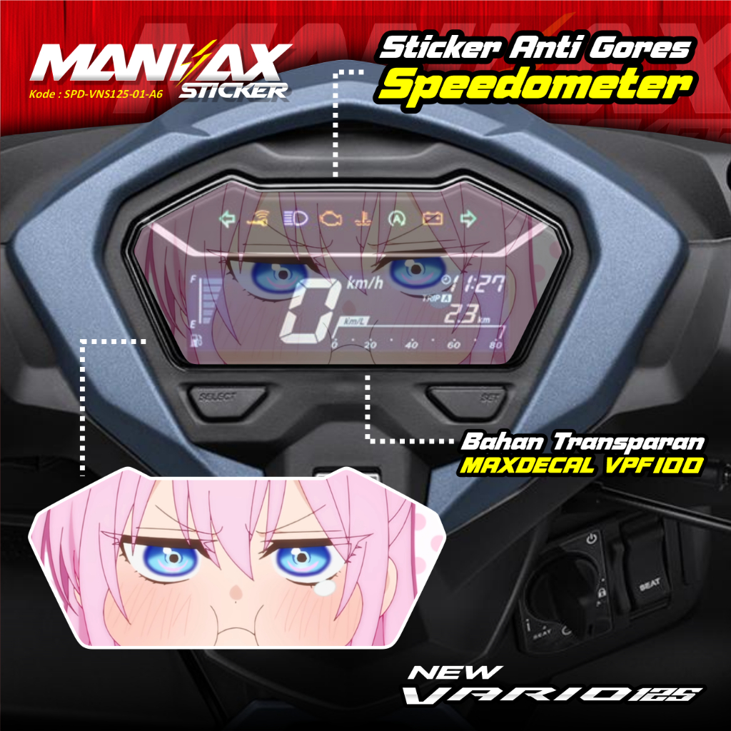 STICKER SPEEDOMETER ANIME HONDA VARIO 125 NEW GEN 2 MOTIF Shikimori Micchon - KODE SPD