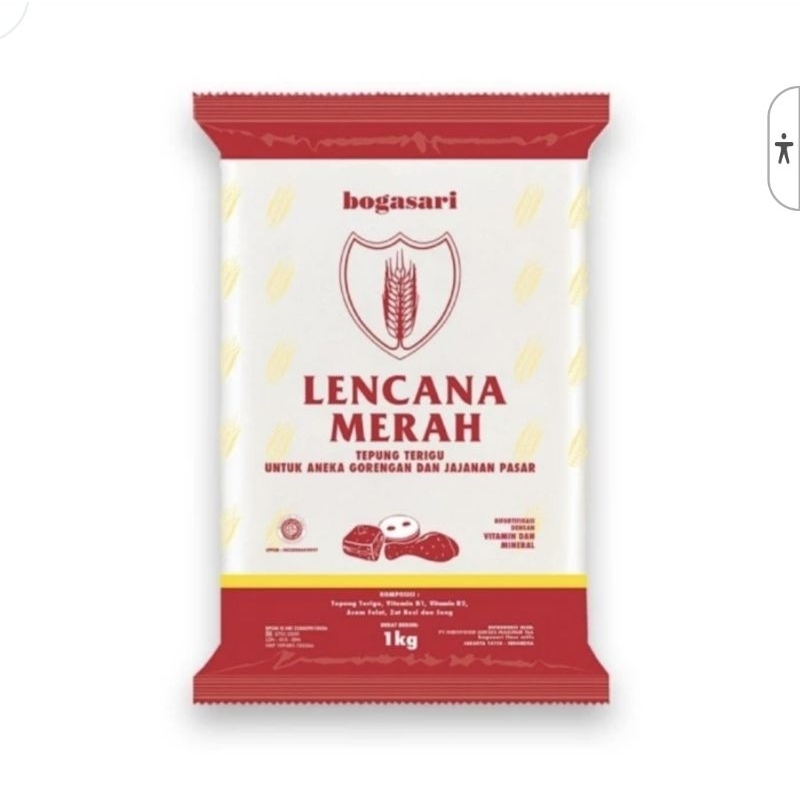 

Tepung Terigu Bogasari Lencana Merah 1kg