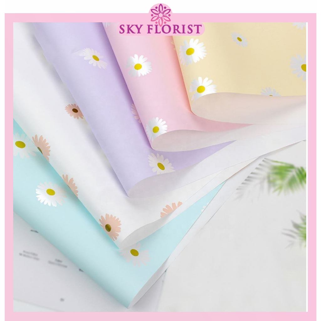 

Flower Wrapping Paper Kertas Cellophane Buket Bunga Daisy Ecer Perlembar KB6111