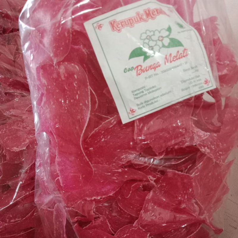 

TEEMURAH!! KERUPUK MERAH/KERUPUK PADANG 1 Bal, merk Bunga Melati