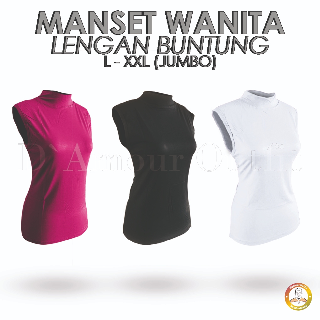 Manset Wanita Tanpa Lengan Turtle Neck Polos Wanita IInner Kutung Dalaman Lekbong Yukensi Perempuan 