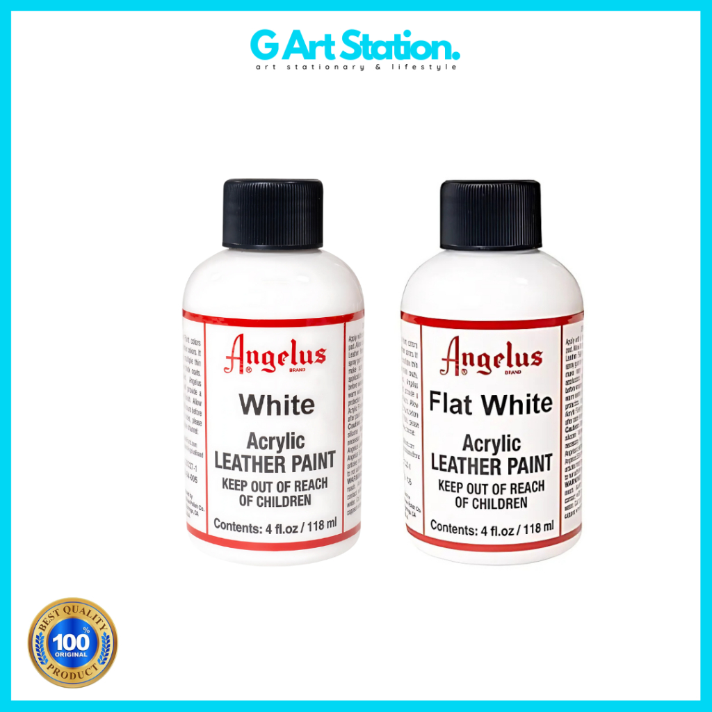 

ANGELUS Acrylic Leather Paints - White / Flat White 4oz 118ml