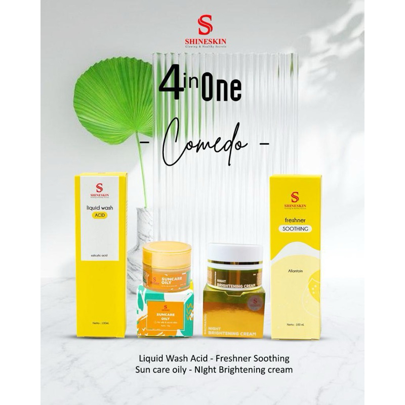 Shineskin Paket Hemat isi 4 Sensitif Acne Glow Original