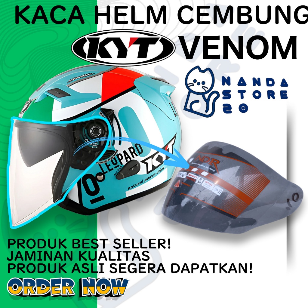 Kaca Helm KYT VENOM OPEN Visor Helmet CEMBUNG kaca helm cembung kyt venom open 2