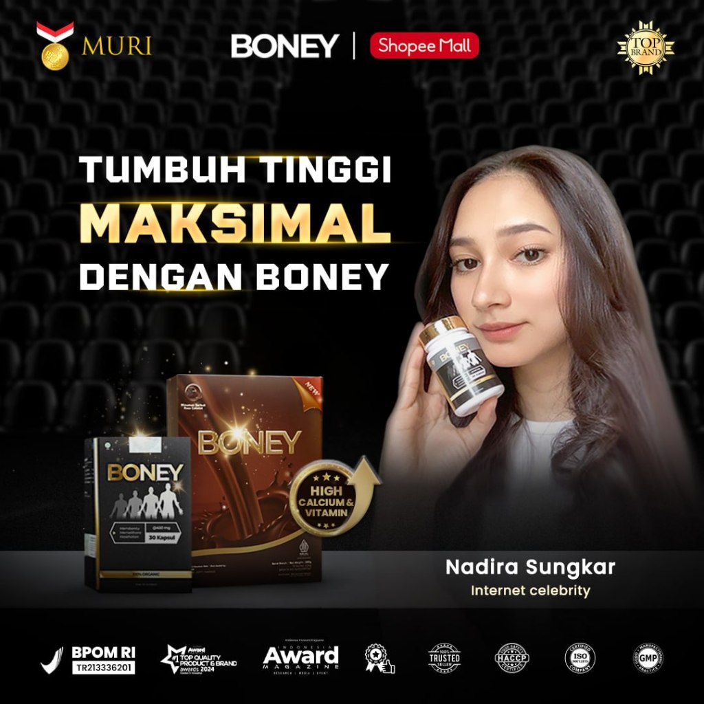 

Boney dan Susu Boney - Peninggi Terbaik/ Gunakan Obat Peninggi Badan Yang Tepat BPOM Halal