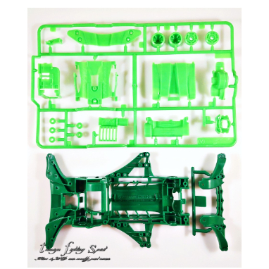 Rep Tamiya FM-A Chassis + Gear box Green - CS404
