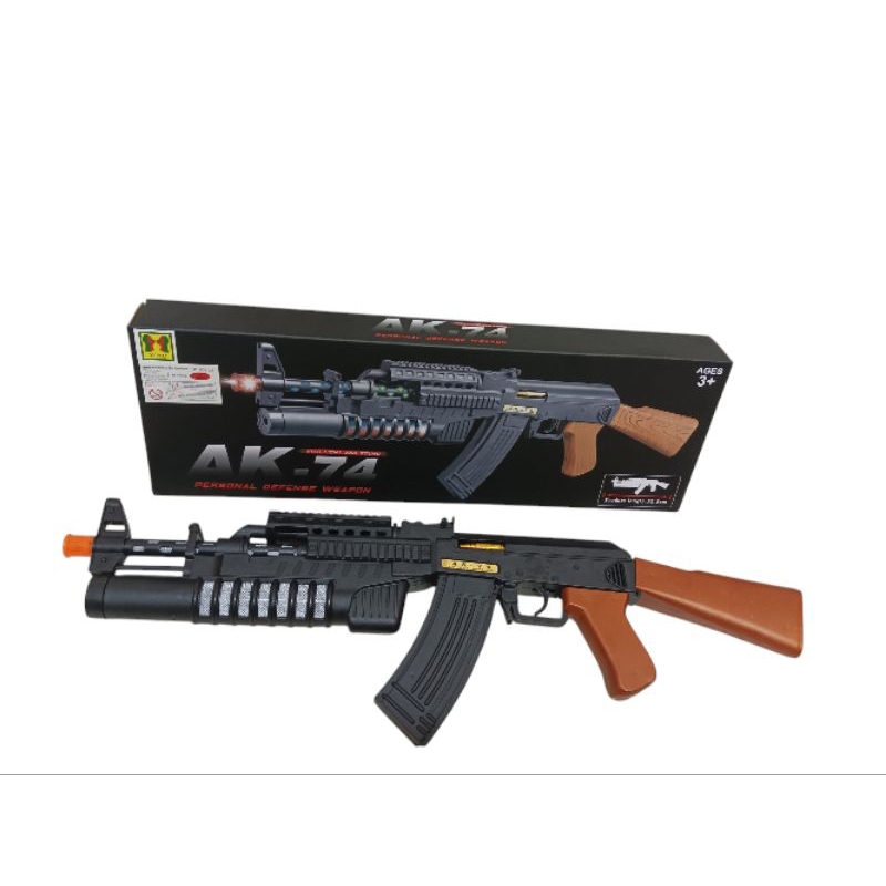 Tembakan mainan model AK-74- Ada lampu warna-warni dan suara