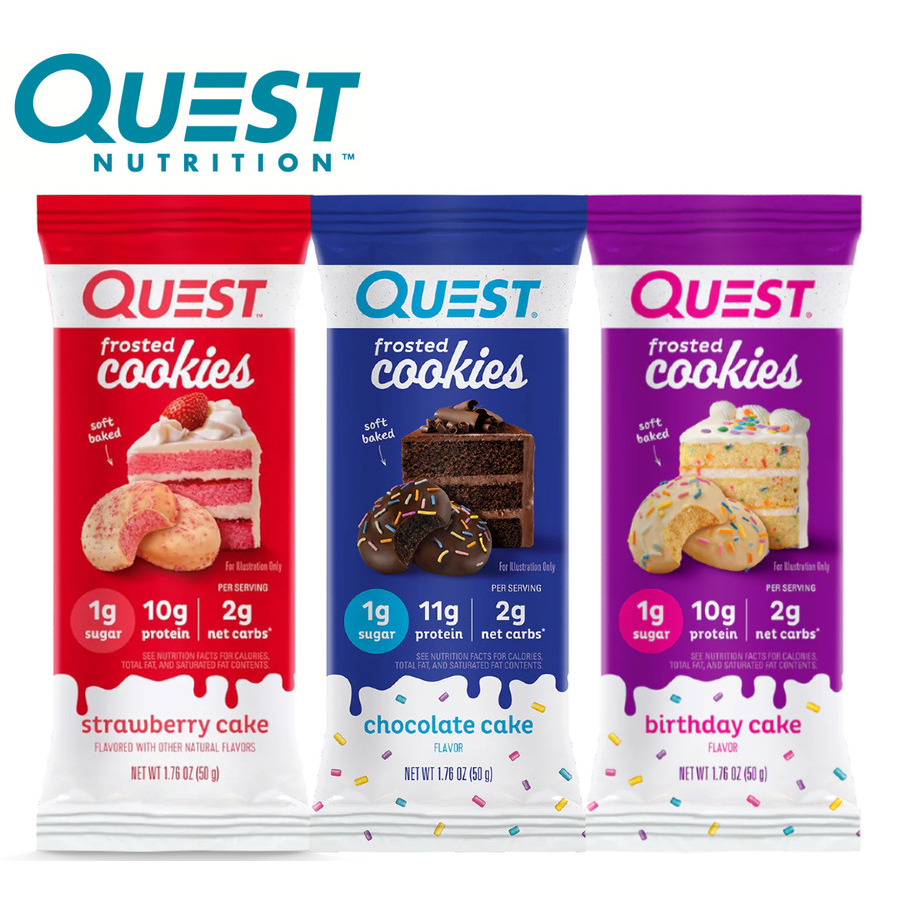 

QH Quest Protein Bar Frosted Cookies Semua Rasa / Energy Healthy Snack Camilan Sehat Cookie