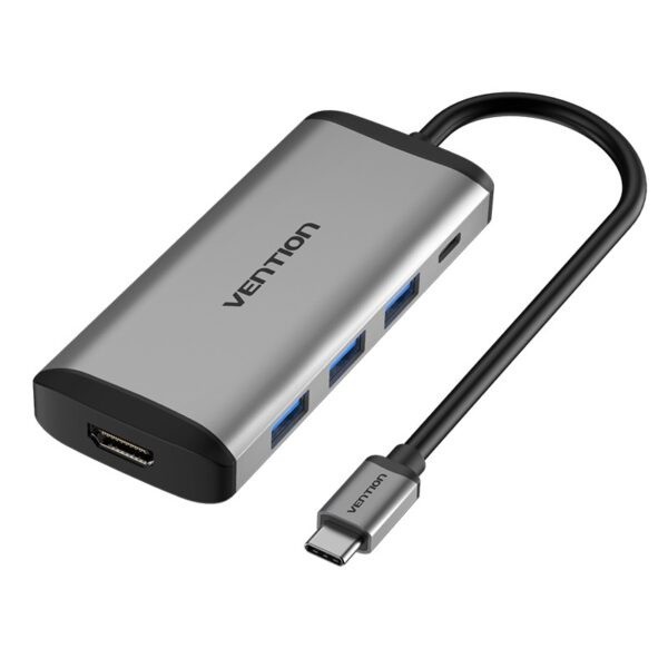Vention Docking Station 5 in 1 USB C to HDMI Thunderbolt HDMI PD-Vention - Docking Station 5 in 1 Gr