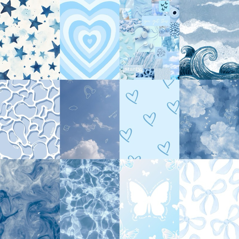 POSTER DINDING WARNA BIRU AESTHETIC