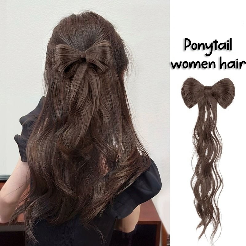Wig Rambut Palsu Women Curly Ponytail Aksesoris Rambut Wig Kuncir Kuda