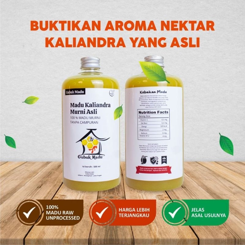 

Madu Kaliandra Murni 100% nektar bunga Panenan Terbaru Kemasan 500 ml