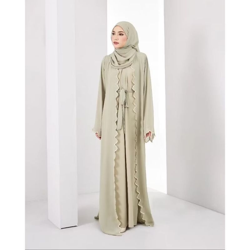 Amelia - baju abaya kaftan arabian premium jumbo M L XL XXL /gamis dress abaya ceruty babydoll mix b
