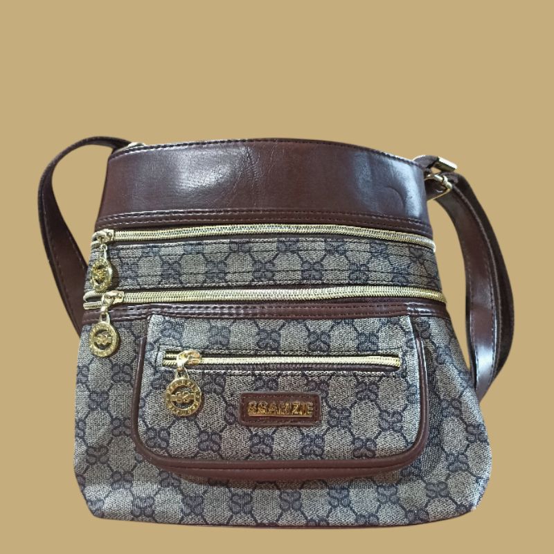 SSAMZIE Sling Bag Bahan Kulas Kulit Asli Tas Leather