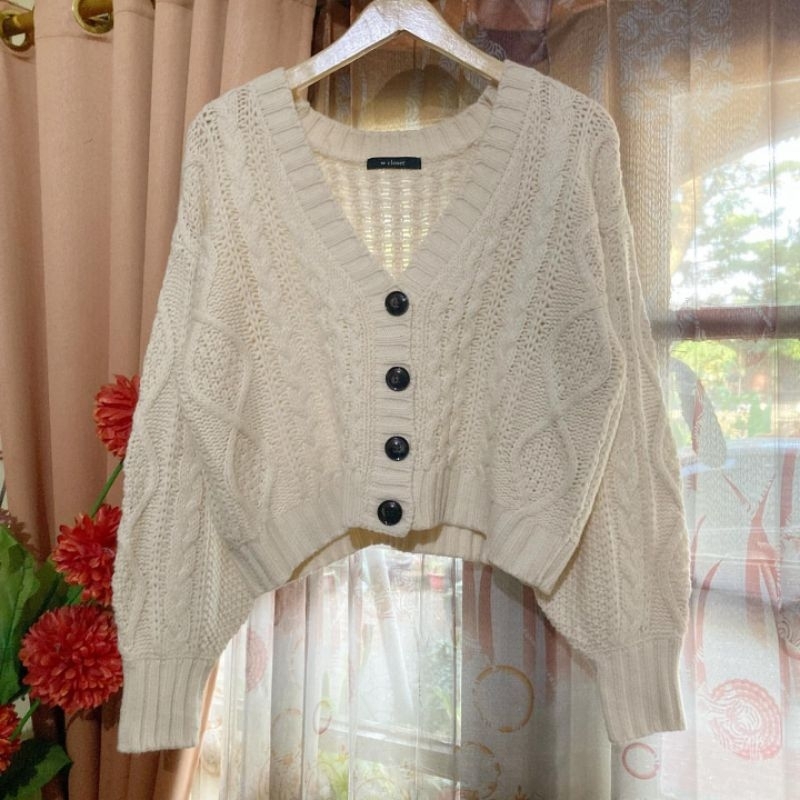 W Closet Knit Cardigan Rajut Kepang