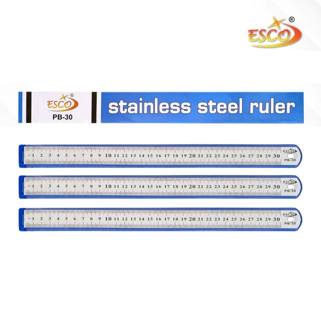 

1 LSN / 12 Pcs Mistar Besi Esco 30cm PB-30 ( Penggaris Stainless Ruler )