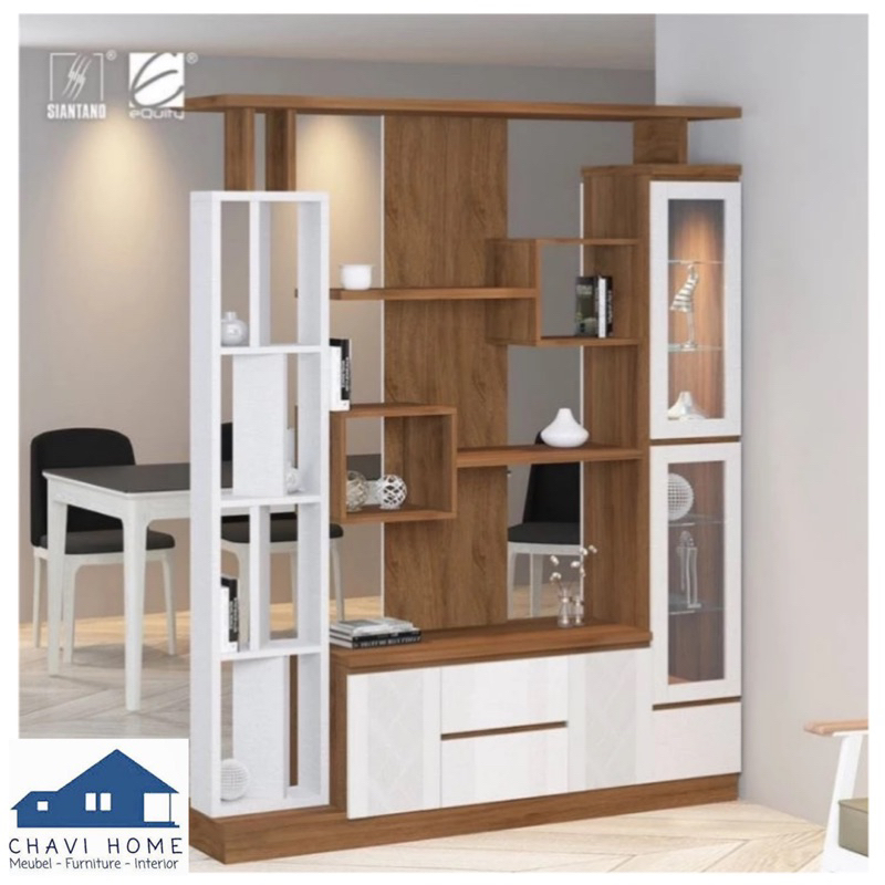 CHAVIHOME SIANTANO partisi runangan Penyekat ruangan 2 sisi minimalis lengkap dengan lampu ukuran 16