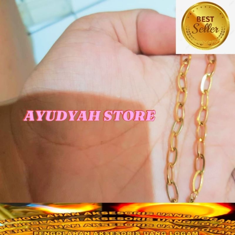Gelang koin Ilona motif rantai perhiasan wanita anti karat