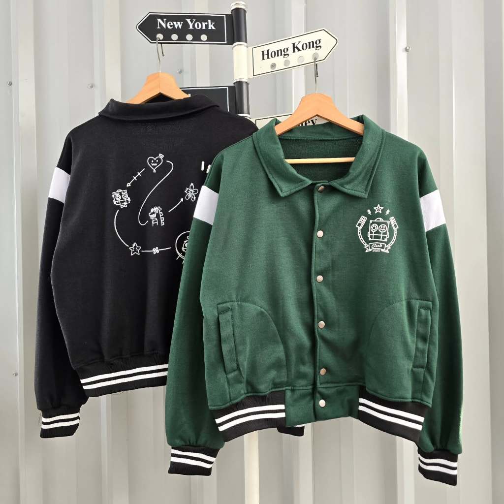 ( isi 2 pcs ) jaket couple DINO CLUB BASEBAL terbaru / jaket pasangan pacar / sweater outher couple