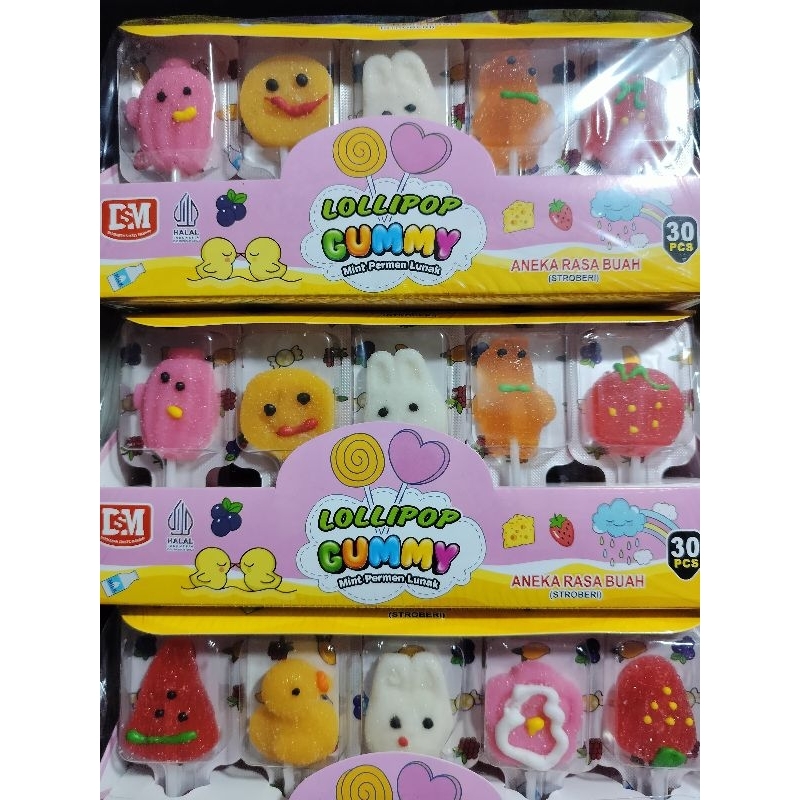 

Lollipop Gummy Mint Permen Lunak Aneka Rasa ( isi 30 pcs )