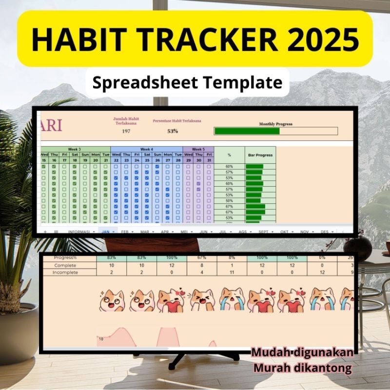 

HABIT TRACKER 2025-CUTE CATS