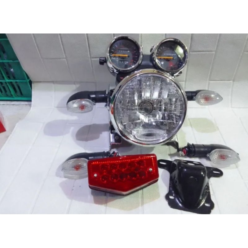 Paket Komplit Lampu Bulat Cover Hitam RX King Spidometer RX King Breket Lampu Depan RX King Sen Rete
