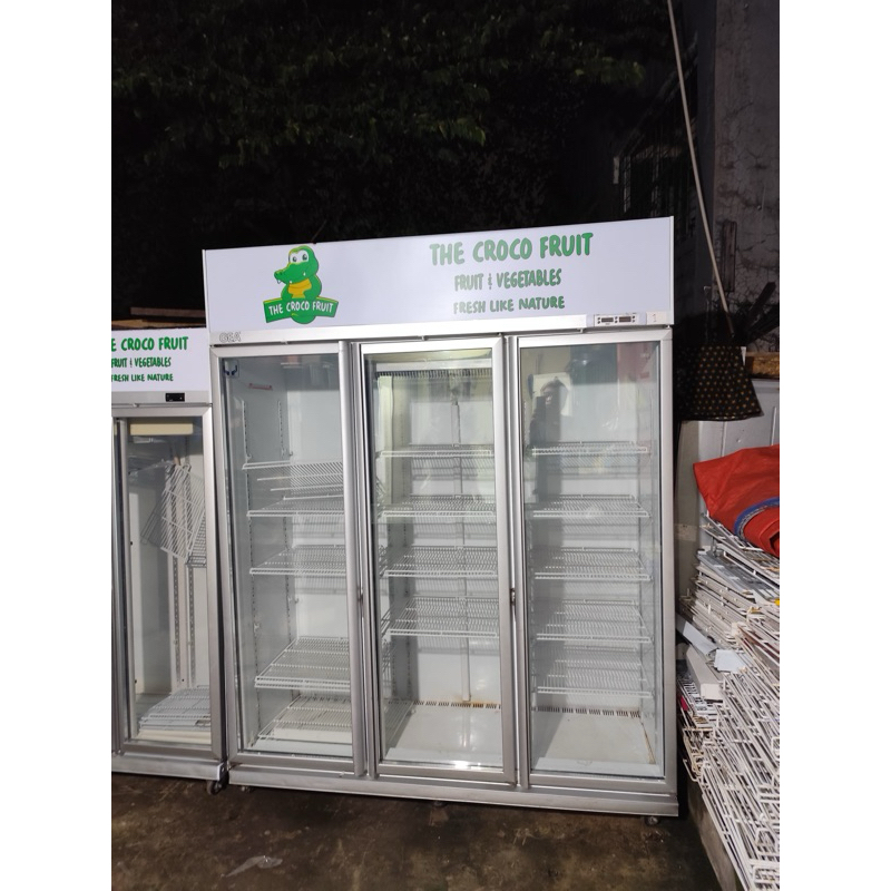 kulkas showcase chiller 3 pintu second bergaransi