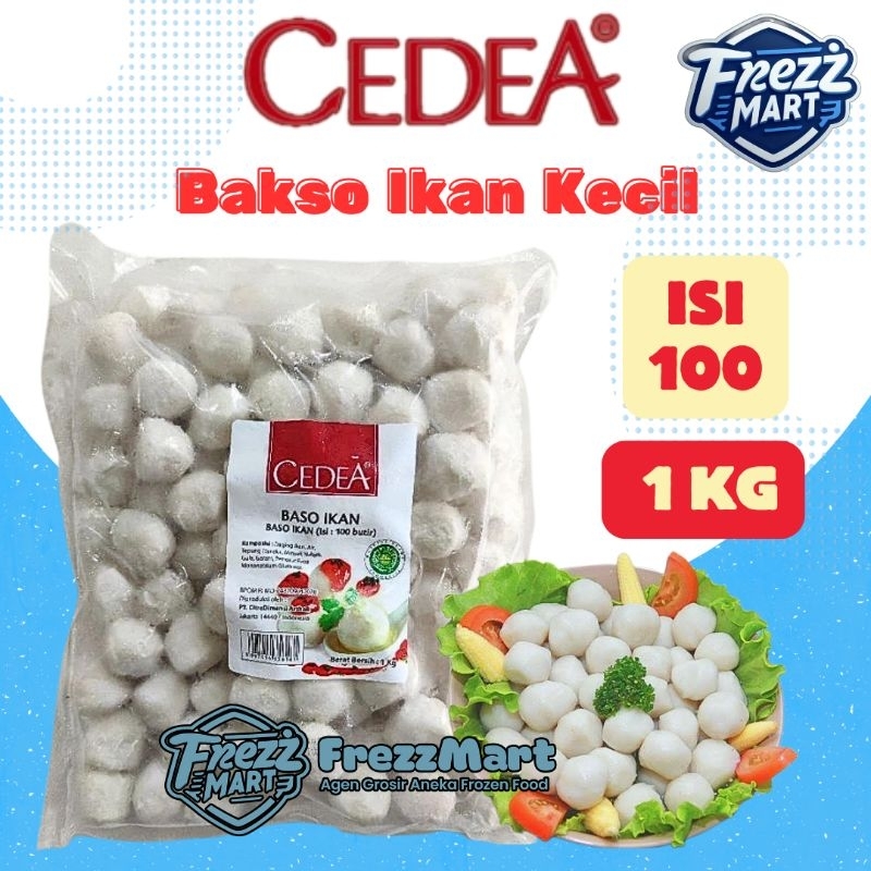 

Cedea Baso Ikan Kecil 1kg isi 100 Butir Bakso Singapore Putih Fish Ball Beku Frozenfood